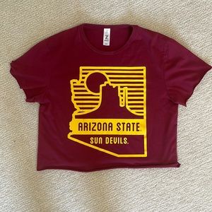 Arizona State Maroon Cropped Tee, Size small